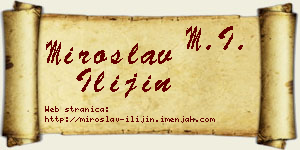 Miroslav Ilijin vizit kartica